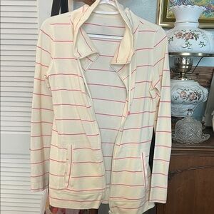 Talbots Cream Jacket with Pink Stripes
